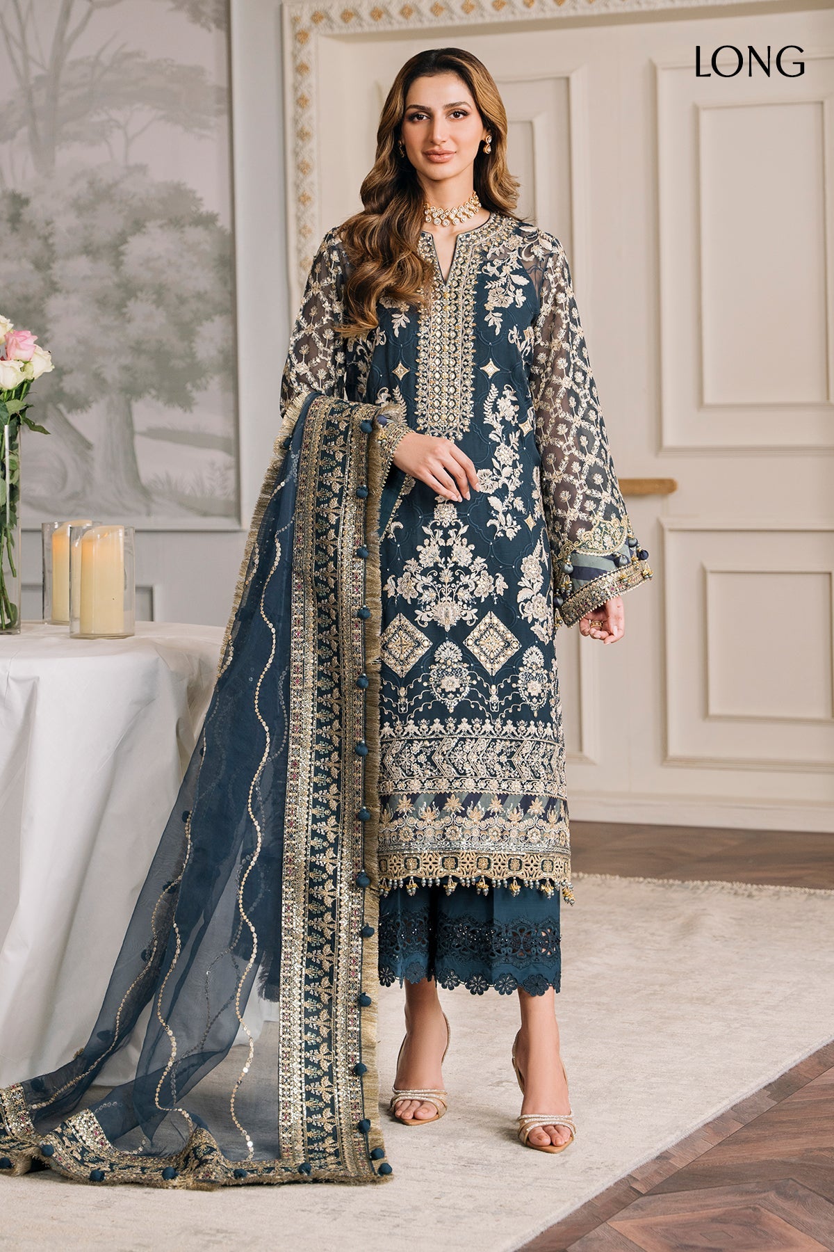EMBROIDERED CHIFFON CH12-01 UNSTITCHED