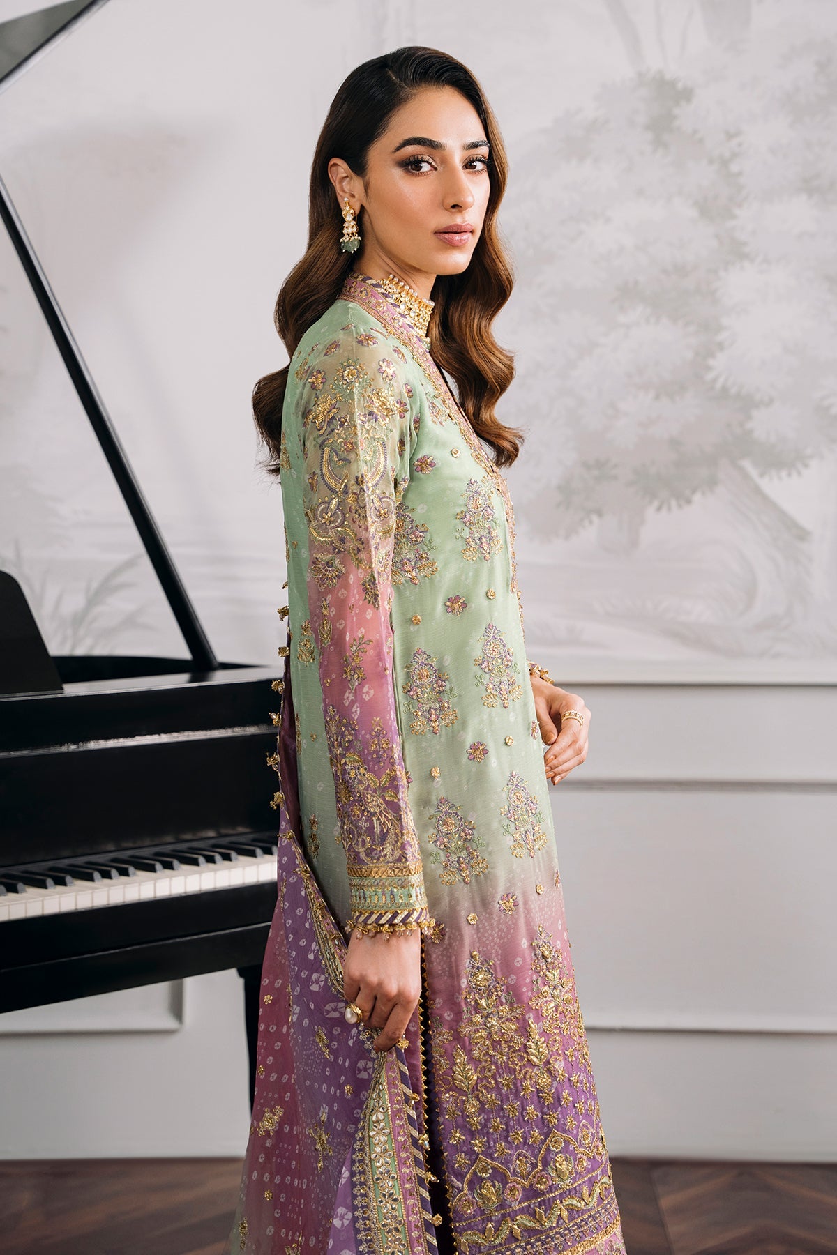 EMBROIDERED CHIFFON CH12-08 UNSTITCHED