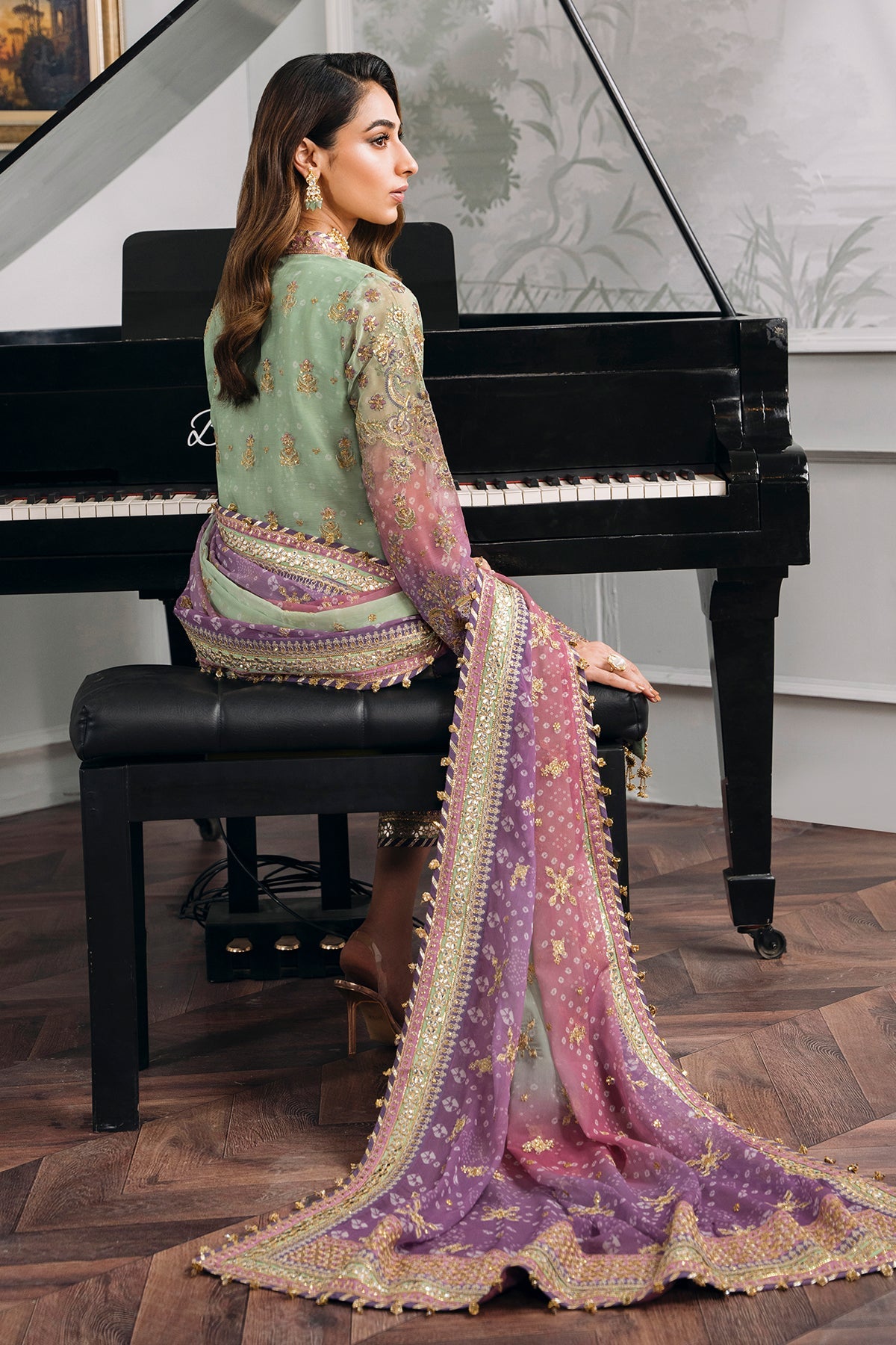 EMBROIDERED CHIFFON CH12-08 UNSTITCHED