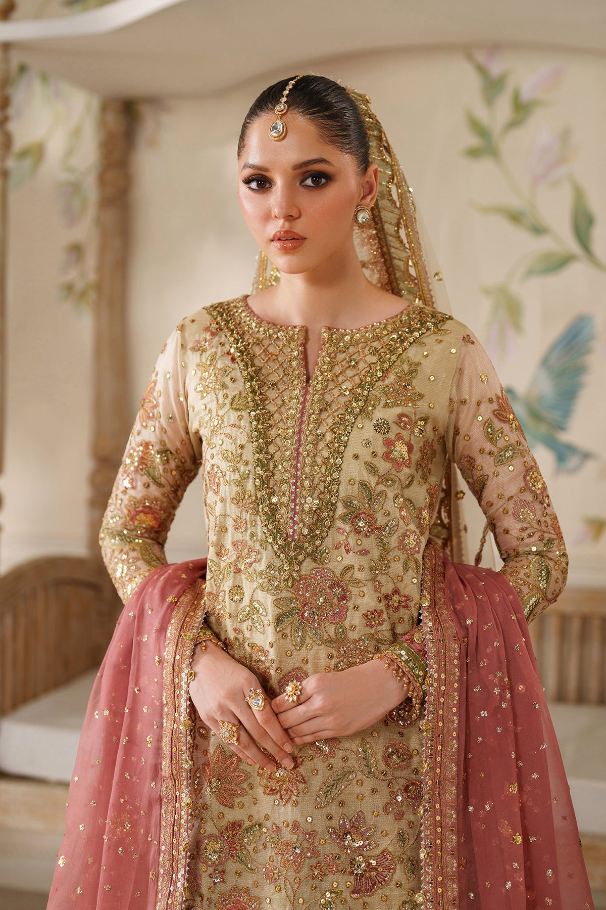 EMBROIDERED NET CH14-02 UNSTITCHED