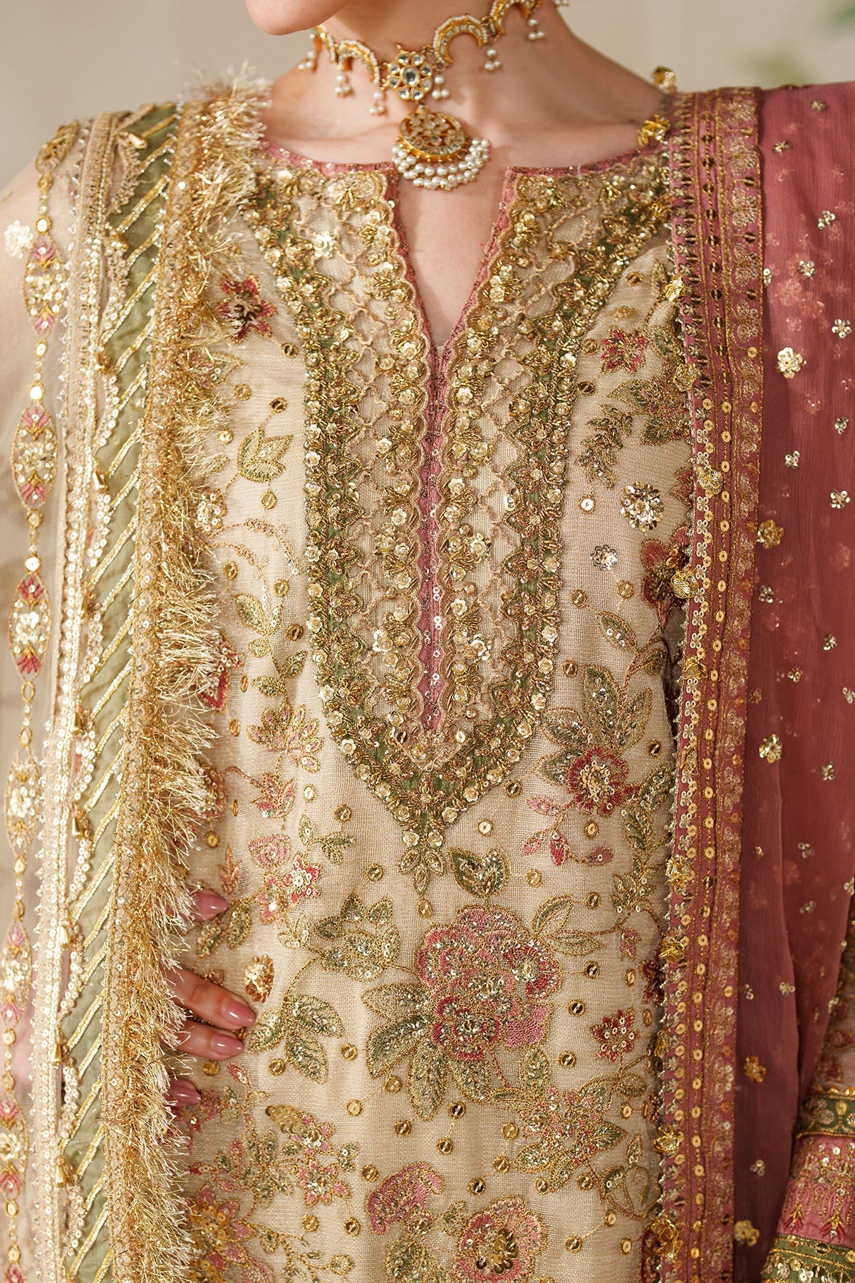 EMBROIDERED NET CH14-02 UNSTITCHED