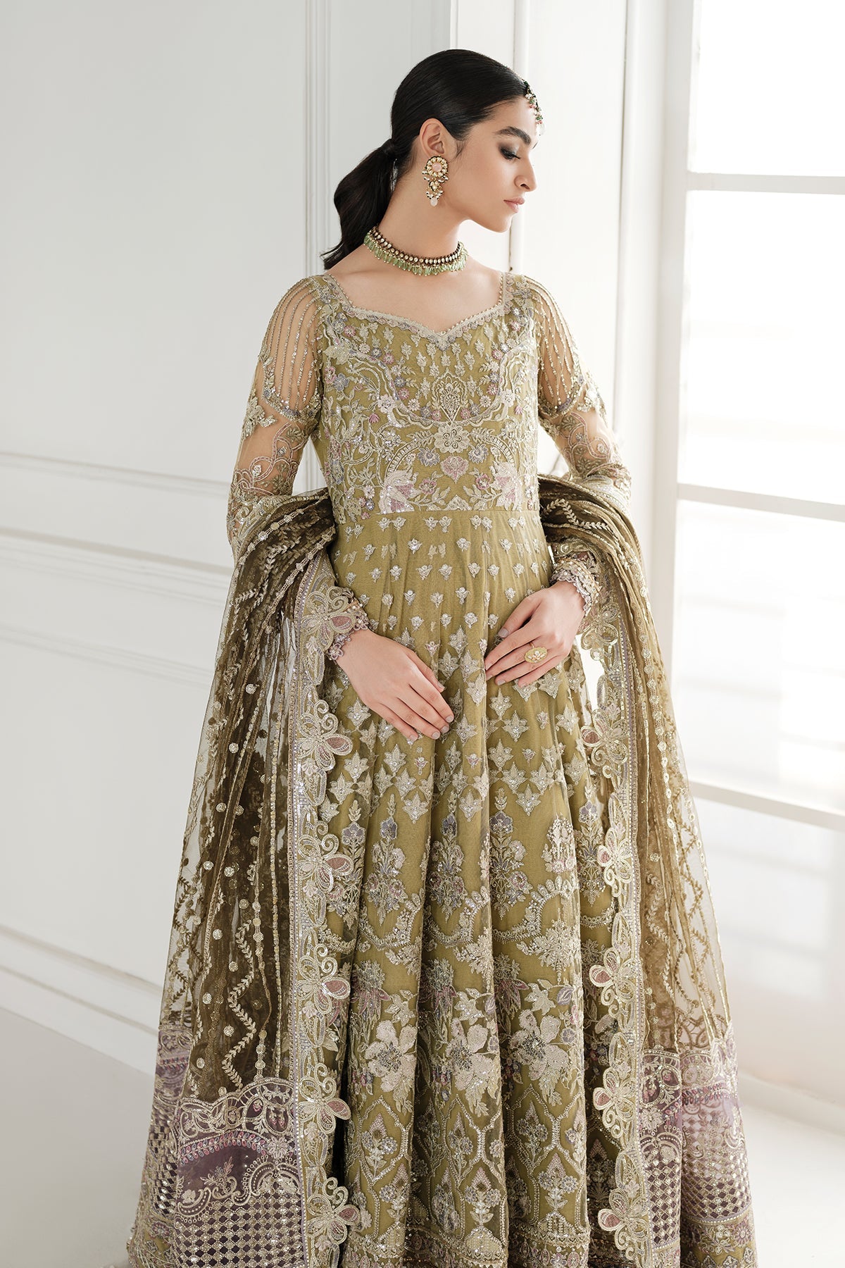 EMBROIDERED NET CH10-02 UNSTITCHED