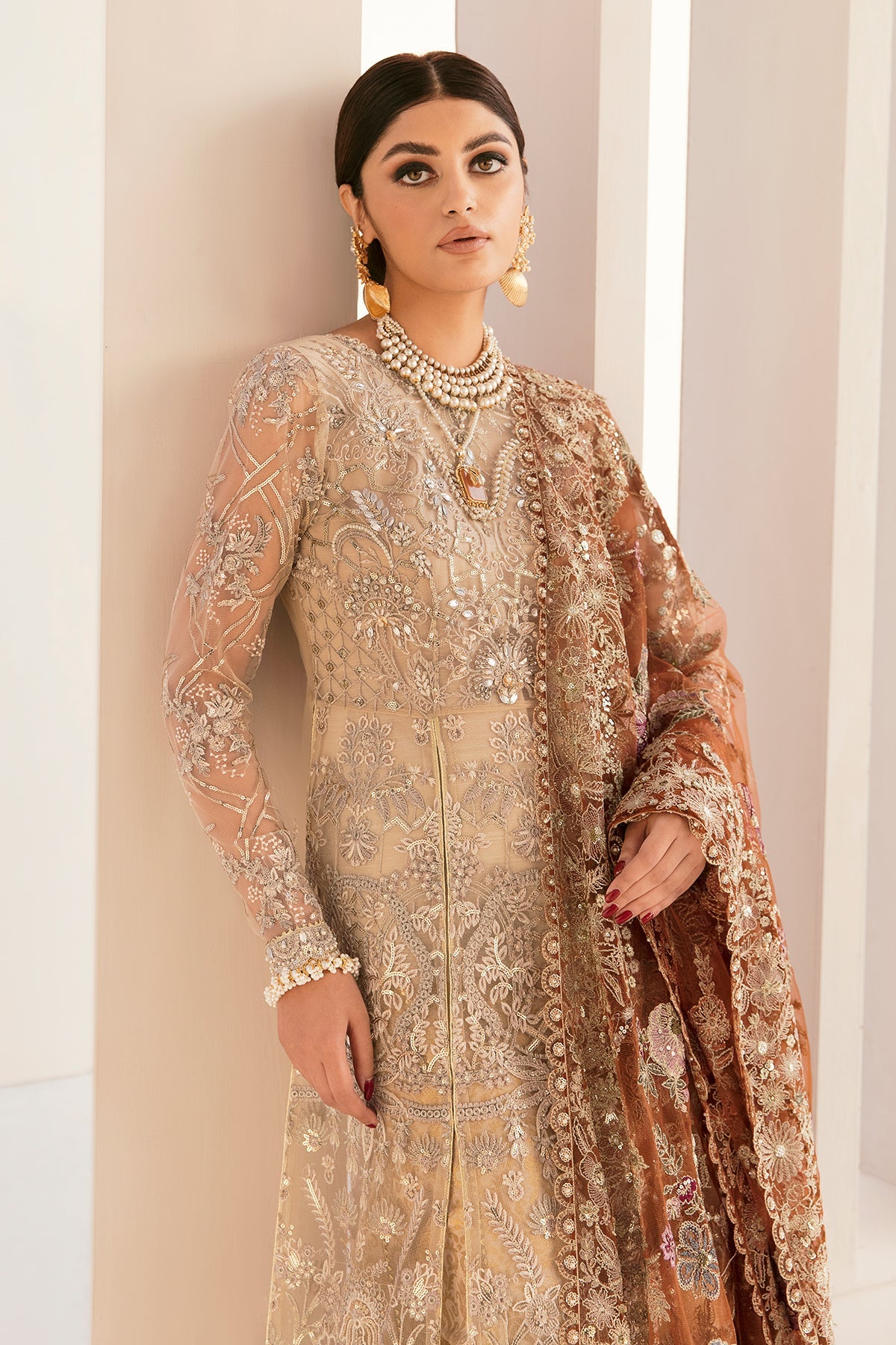 EMBROIDERED NET CH11-03 UNSTITCHED