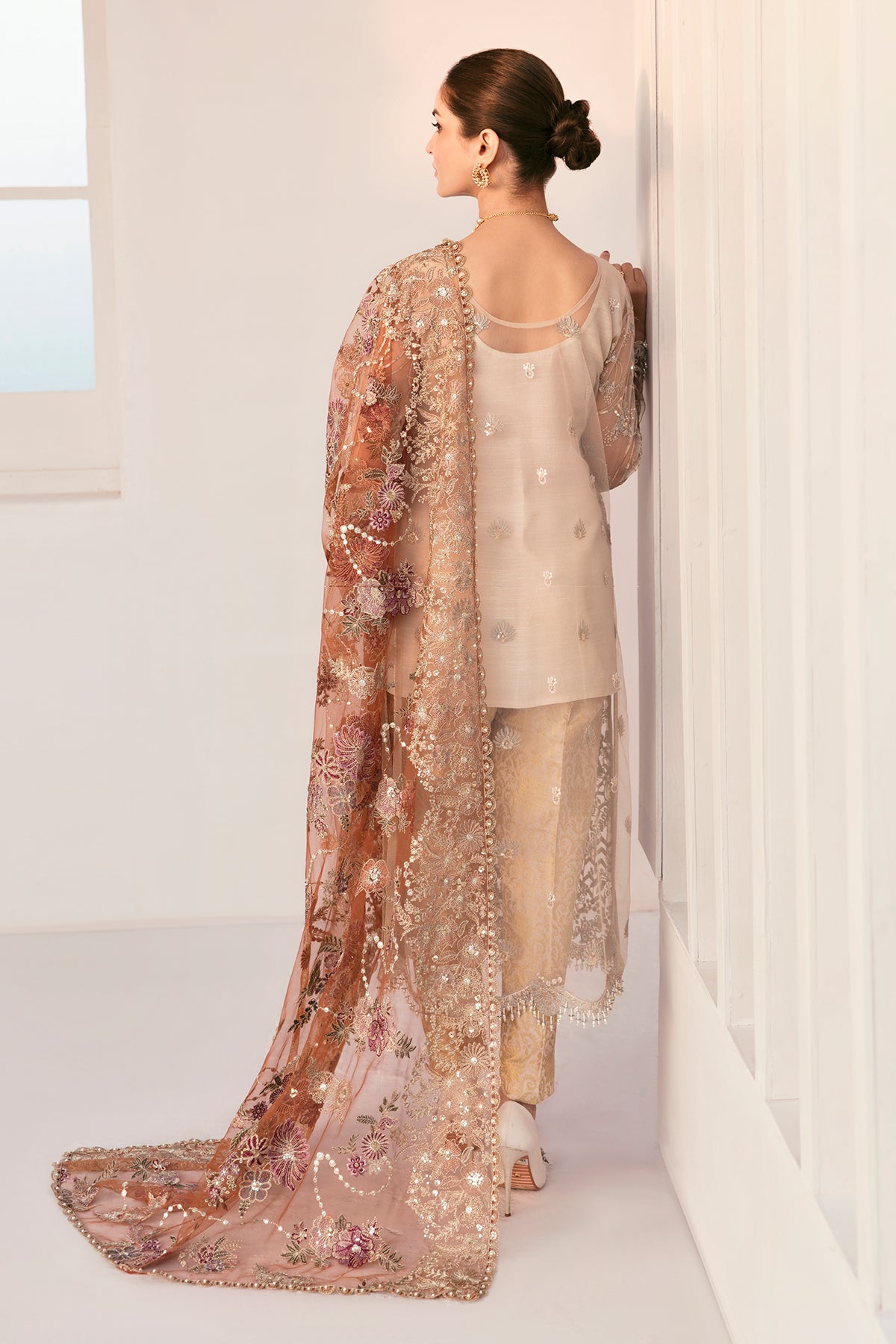 EMBROIDERED NET CH11-03 UNSTITCHED