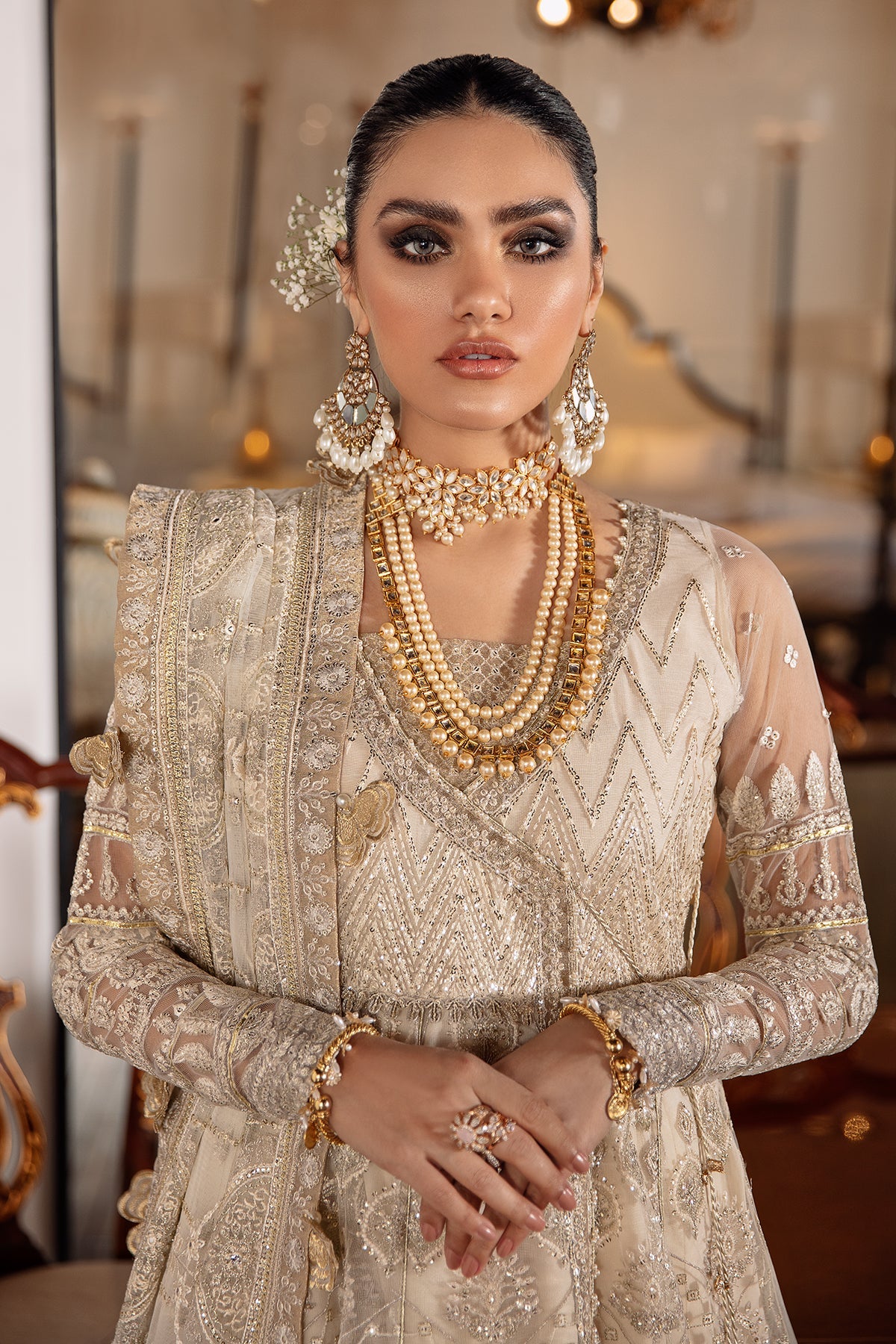 EMBROIDERED NET CH09-05 UNSTITCHED