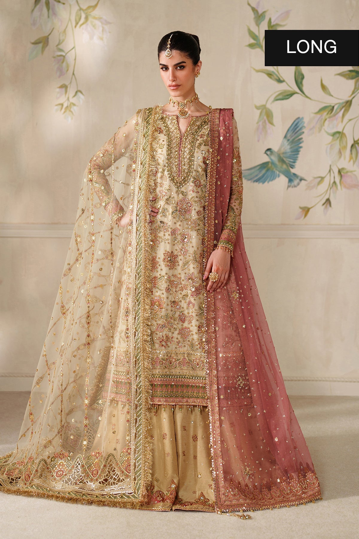 EMBROIDERED NET CH14-02 UNSTITCHED