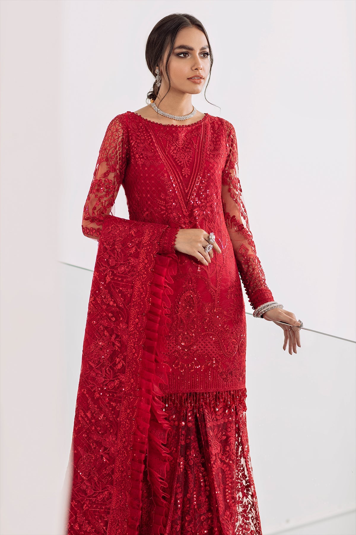 EMBROIDERED NET CH09-06 UNSTITCHED