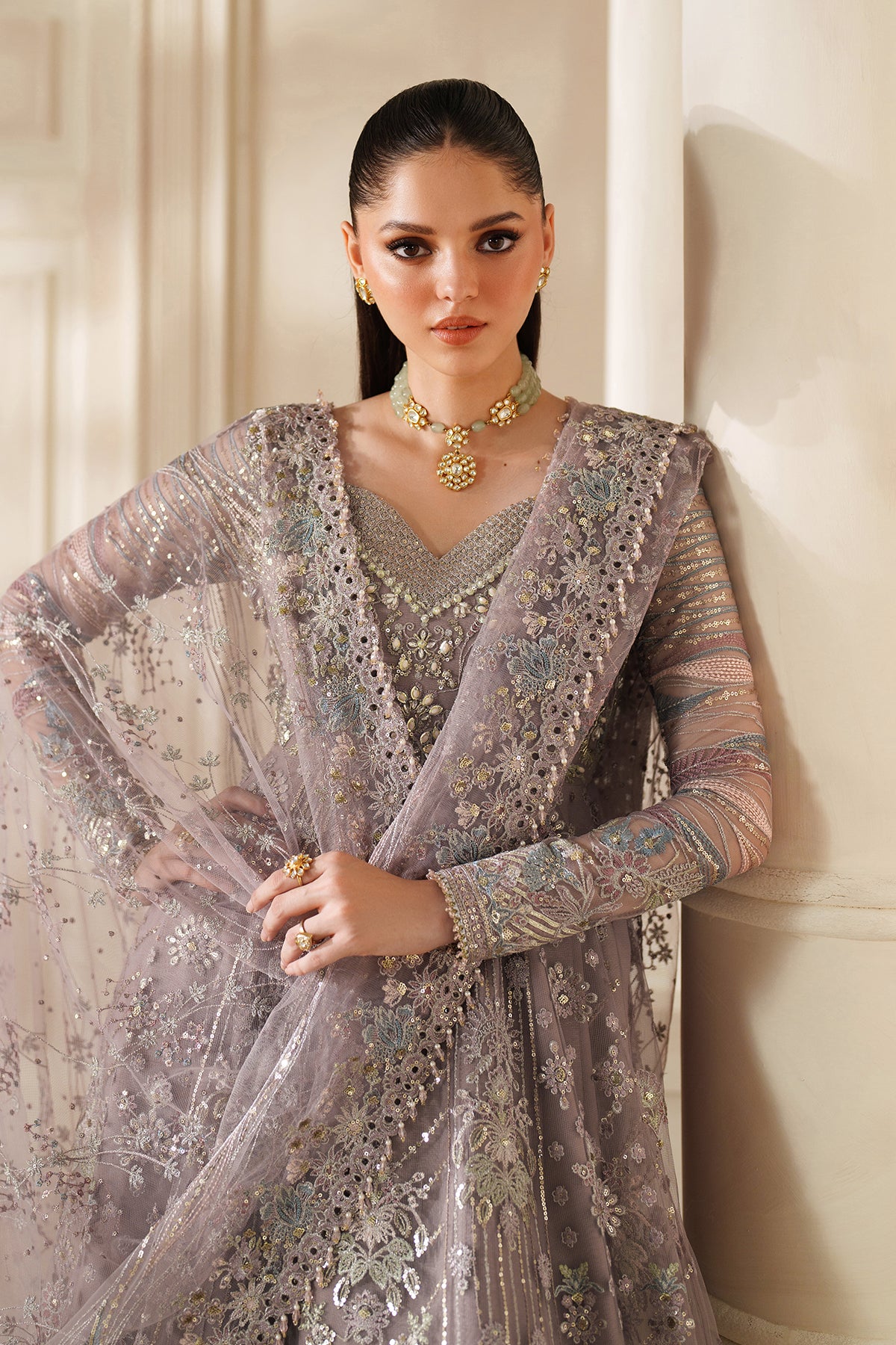 EMBROIDERED NET CH14-04 UNSTITCHED
