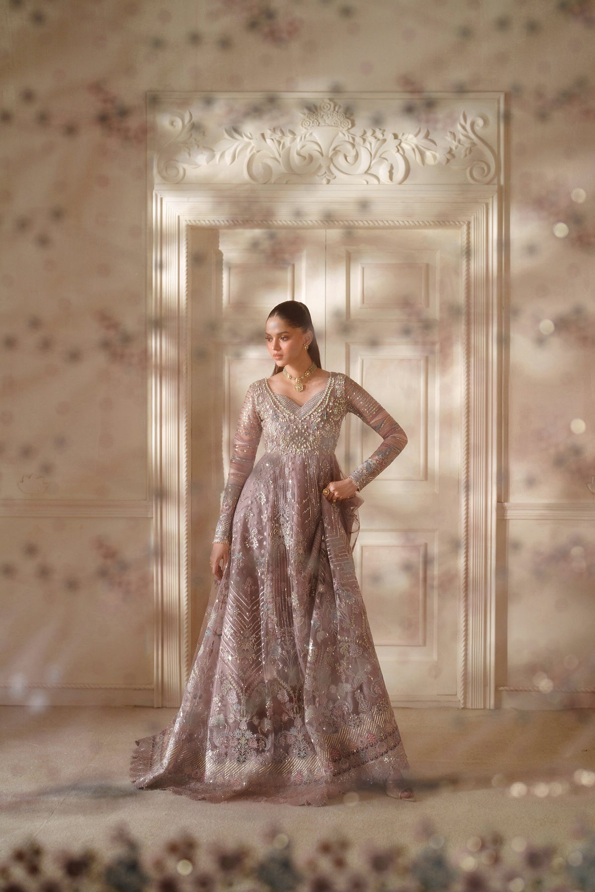 EMBROIDERED NET CH14-04 UNSTITCHED