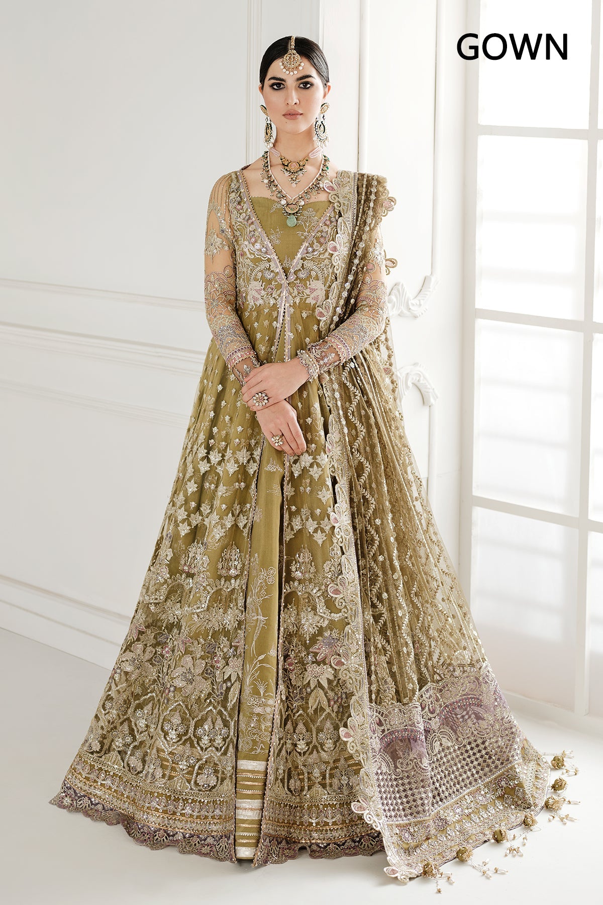 EMBROIDERED NET CH10-02 UNSTITCHED