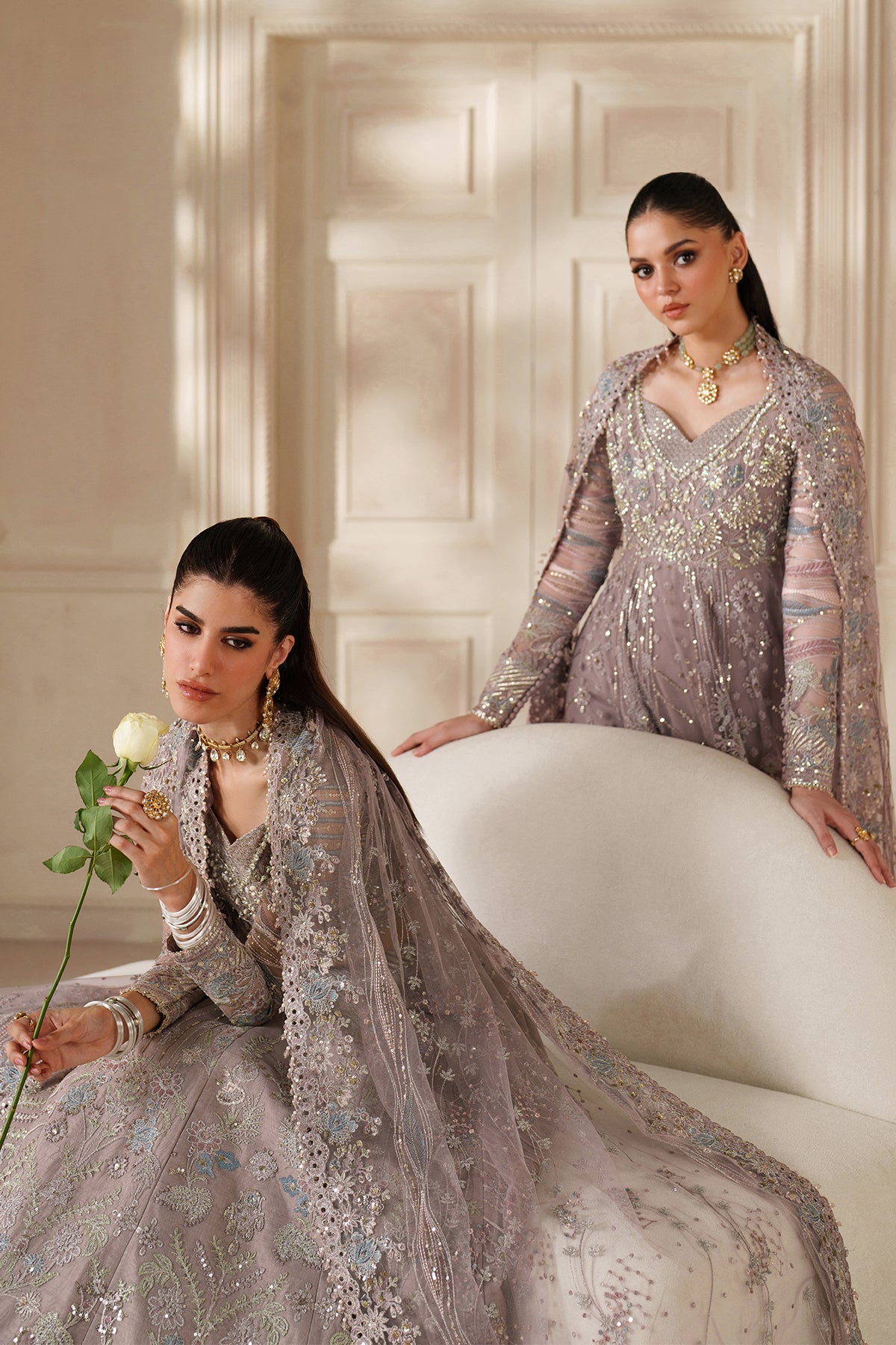EMBROIDERED NET CH14-04 UNSTITCHED