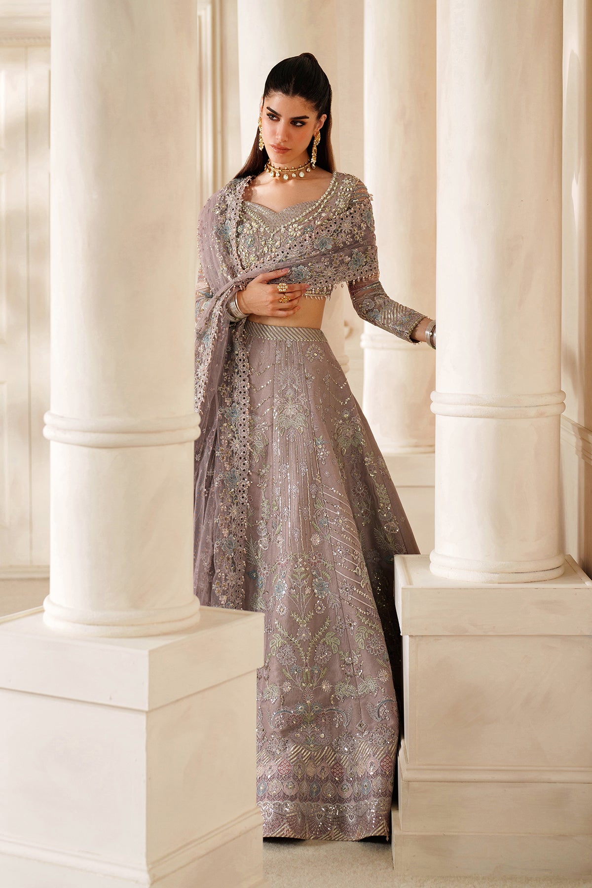 EMBROIDERED NET CH14-04 UNSTITCHED