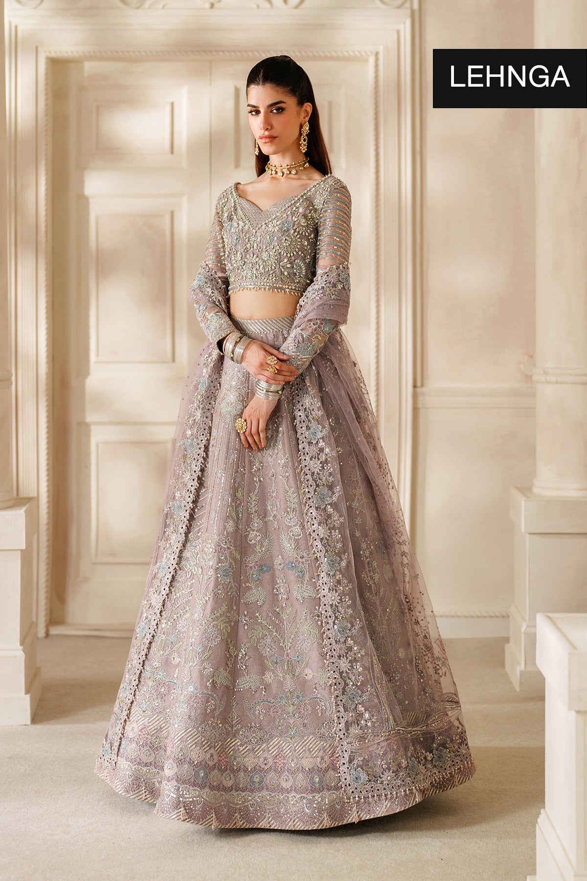 EMBROIDERED NET CH14-04 UNSTITCHED