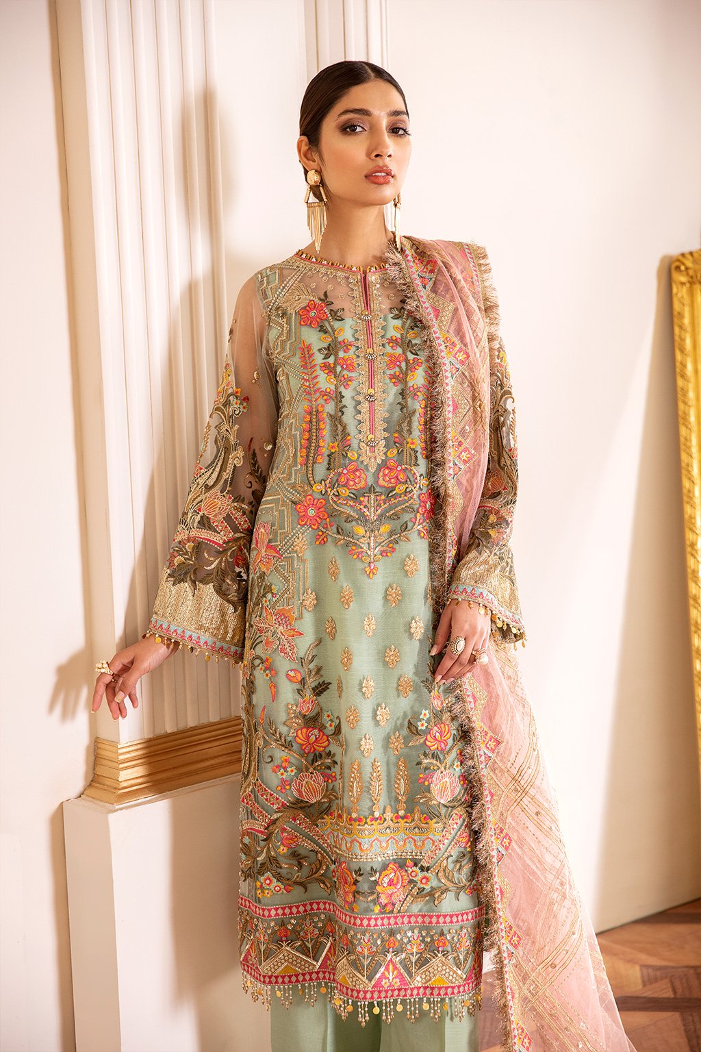 EMBROIDERED NET CH07-01 UNSTITCHED